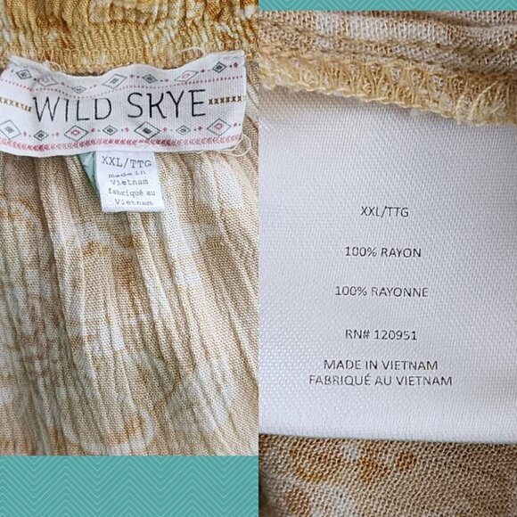 Wild Skye Yellow Floral Printed Strappy Crinkle Tank - Picture 4 of 4